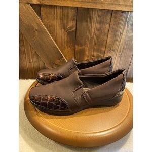 Clarks Gael Beam‎ Casual Comfort Slip On Loafer Size 8.5M Brown Copper EUC
